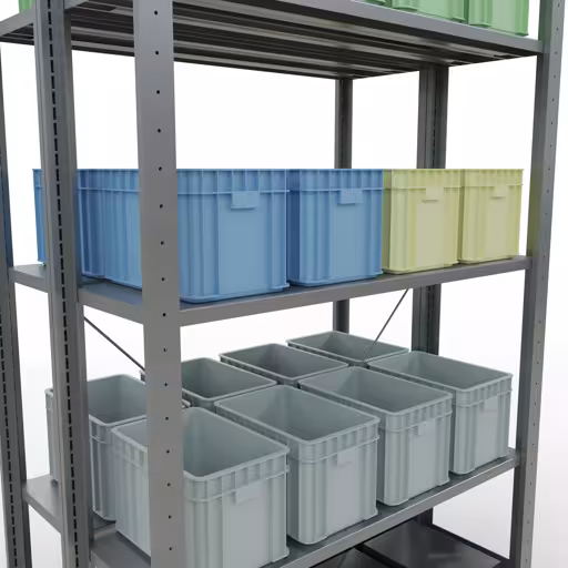 Afbeelding nr. 13 van het artikel basisplank, dubbele plank, stellingsysteem MULTIplus150, 2000 x 1000 x (2x300) mm, 2x5 planken, kruisschoor, verzinkt uit de productgroep stellingrekken van Schulte Lagertechnik