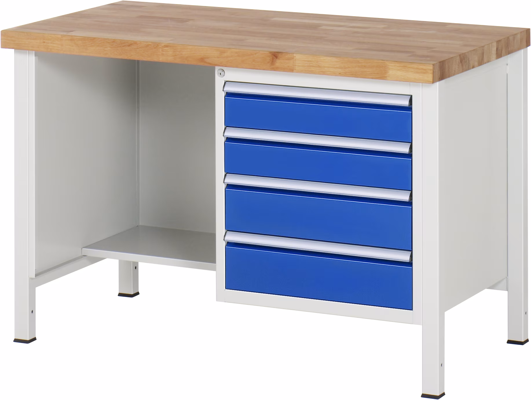 Werkbank in hoogte verstelbaar 8453A2, B1250xD700xH840-1040mm, 4x lade gedeeltelijk uittrekbaar van Rau Werkbank in hoogte verstelbaar 8453A2 uit de categorie Werkbanken met artikelnummer 03-8453A2-127B4H.11