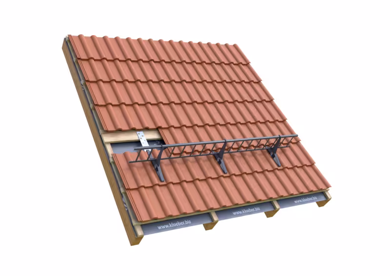 Trapac universeel sneeuwvangersysteem sneeuwvanger 3m 20x20x2mm, gegalvaniseerd uit de dakveiligheidscategorie met de GTIN 4027822764831 Trapac universeel sneeuwvangersysteem van het merk Klöber uit de categorie dakveiligheid