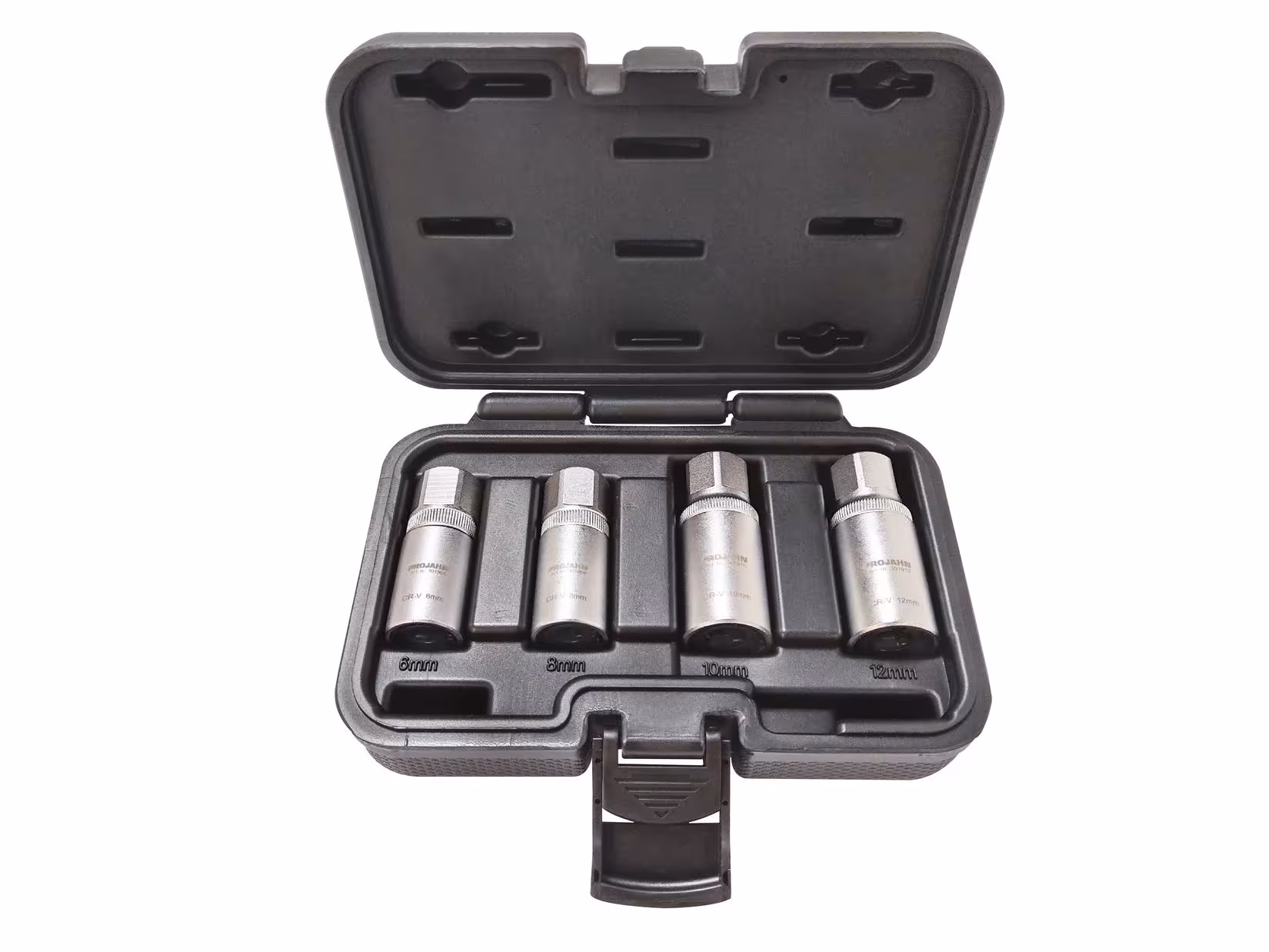 1/2" (12,5 mm) dopsleutelset voor draadstangen, stokschroeven en draadeinden M6-M8-M10-M12, 4 stuks van PROJAHN met artikelnr. 3063