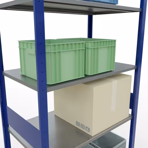 Figuur nr. 13 van het artikel basisrek, legplank-insteeksysteem MULTIplus85, 3000 x 1000 x 600 mm, 7 legborden, RAL 5010 gentiaanblauw uit de productgroep insteeksysteem van het merk Schulte Lagertechnik.