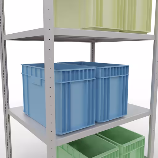 Figuur nr. 9 van het artikel basisplank, legplank, insteeksysteem MULTIplus330, 2000 x 1000 x 800 mm, 5 legborden, lengtestangen, RAL 7035 lichtgrijs uit de productgroep insteeksysteem van het merk Schulte Lagertechnik.