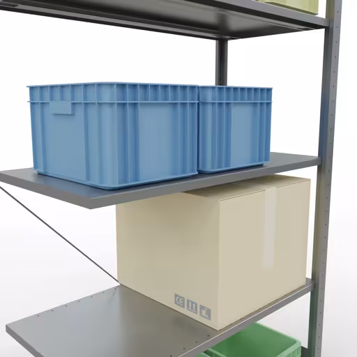 Productafbeelding nr. 15 van het artikel Aanbouwrekken, stellingrekken, insteeksysteem MULTIplus150, 2000 x 1000 x 500 mm (HxBxD), 5 legborden, kruisschoor, verzinkt Afbeelding nr. 15 van het artikel aanbouwrekken, stellingrekken, insteeksysteem MULTIplus150, 2000 x 1000 x 500 mm, 5 legborden, verzinkt uit de productgroep insteeksysteem van het merk Schulte Lagertechnik