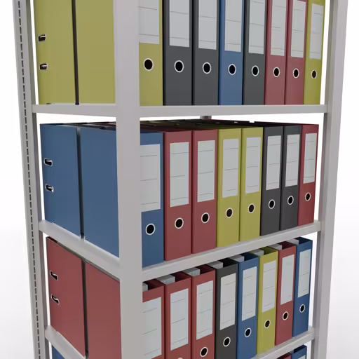 Figuur nr. 14 van het artikel basisplank, kantoorplank, insteeksysteem MULTIplus150, 2000 x 750 x 600 mm, 6 planken, zonder middenaanslag, lichtgrijs uit de productgroep kantoorplanken van het merk Schulte Lagertechnik