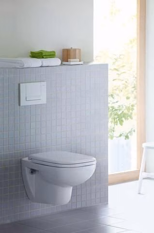 Duravit wandcloset D-Code, randloos, laagspoelend, wit, inclusief closetzitting met soft-close mechanisme