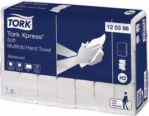 TORK Xpress® 120398 2-laags, wit Lengte ca. 256 mmxBreedte ca. 212 mm 3780 doeken