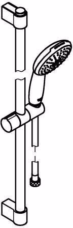 Technische Zeichnung 4019038 GROHE Tempesta 110 doucheglijstang 27598_3 600 mm 2 straalsoorten 13,5 l/min chroom