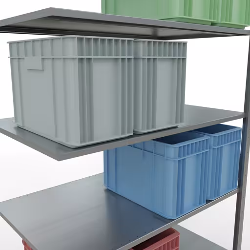 Productafbeelding nr. 15 van het artikel aanbouwrekken, legbord, insteeksysteem MULTIplus150, 3000 x 1300 x 800 mm, 7 legborden, verzinkt uit het assortiment insteeksysteem van Schulte Lagertechnik