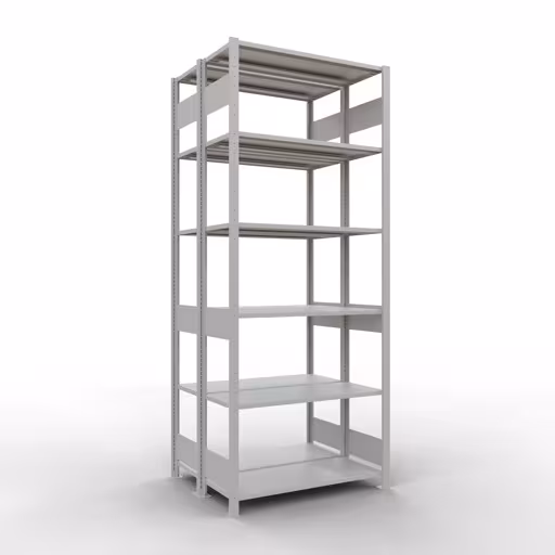 Basisplank, dubbele plank, plankinsteeksysteem MULTIplus150, 2500 x 1000 x (2x400) mm, 2x6 planken, RAL 7035 lichtgrijs van Schulte Lagertechnik met het artikelnr. 33141