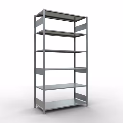 Extra afbeelding van het artikel Basisplank, legplank, insteeksysteem MULTIplus150, 2500 x 1300 x 600 mm, 6 legborden, lengtestangen, verzinkt vanaf basisplank
