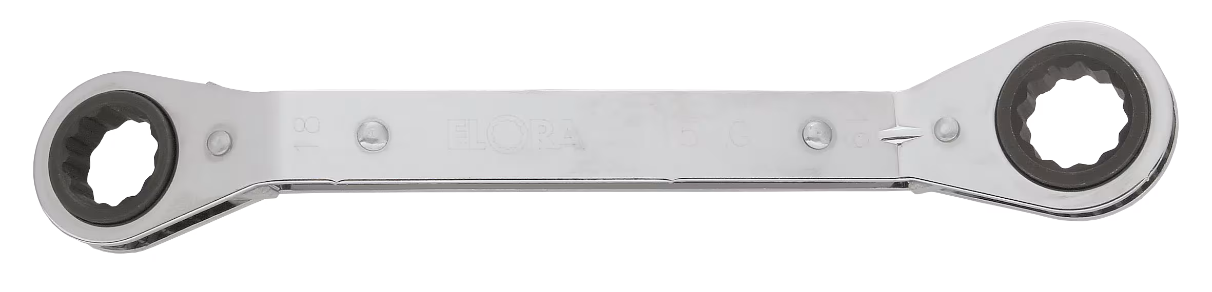 Ratelringsleutel, gebogen 115G-21x22 mm van ELORA Ratelringsleutel, gebogen, ELORA-115G uit de categorie ring- en dubbele ringsleutels met artikelnr. 0115321221000