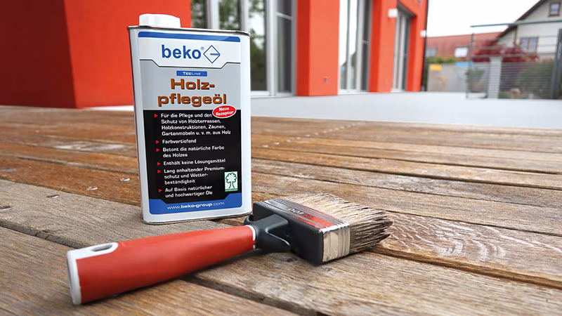 TecLine houtverzorgingsolie 1 liter Werbung, Holz, Plakat