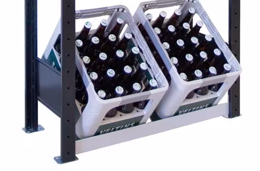 Figuur nr. 10 van het artikel basisrek drankkrattenrek 1800 x 750 x 300 mm, zwart/zilver, 3 niveaus voor 6 drankkratten uit de productgroep schapplanken van Schulte Lagertechnik.
