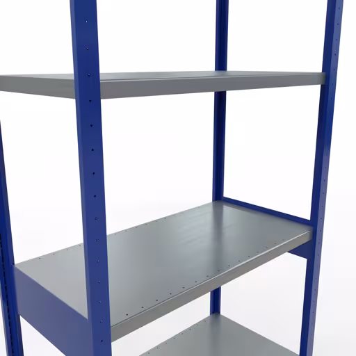 Basisplank, legbord, insteeksysteem MULTIplus250, 3000 x 1000 x 500 mm, 7 legborden, RAL 5010 gentiaanblauw/verzinkt van Schulte Lagertechnik met het artikelnr. 12952-LR-B