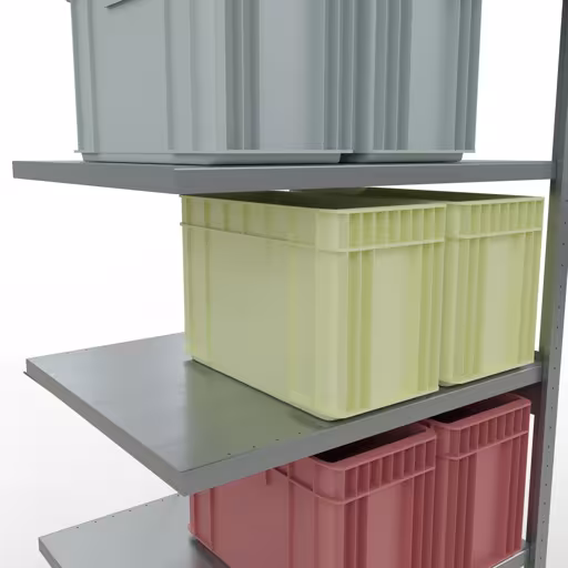 Andere weergave van het artikel Aanbouwplank, legbord, insteeksysteem MULTIplus250, 2500 x 1000 x 800 mm, 6 legborden, kruisschoor, verzinkt uit de categorie insteeksysteem