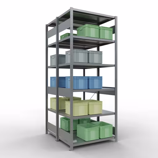 Basisplank, dubbele plank, rekkensysteem MULTIplus250, 2500 x 1000 x (2x600) mm, 2x6 planken, kruisschoor, verzinkt uit de categorie dubbele rekken met de GTIN 4004514286161 Basisplank, dubbele plank, stellingsysteem MULTIplus250, 2500 x 1000 x (2x600) mm, 2x6 planken, kruisschoor, verzinkt van het merk Schulte Lagertechnik uit het rekkenprogramma