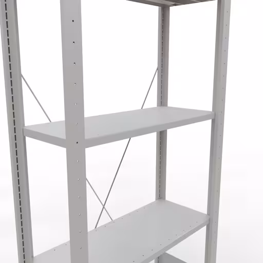 Extra afbeelding van het artikel Basisplank, legbord, insteeksysteem MULTIplus150, 2000 x 750 x 300 mm, 5 legborden, kruisschoor, RAL 7035 lichtgrijs Extra afbeelding van het artikel Basisplank, legplank, insteeksysteem MULTIplus150, 2000 x 750 x 300 mm, 5 legborden, kruisschoor, RAL 7035 lichtgrijs van basisplank