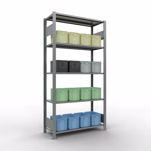 Figuur nr. 13 van het artikel basisrek, legplank-insteeksysteem MULTIplus85, 2000 x 1000 x 400 mm, 5 legborden, verzinkt uit de productgroep insteeksysteem van het merk Schulte Lagertechnik.
