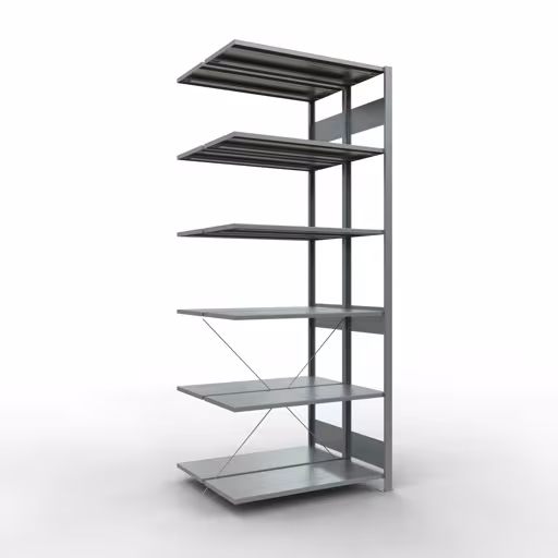 Afbeelding nr. 9 van het artikel aanbouwstelling, dubbele stelling, stellingstelling insteeksysteem MULTIplus150, 2500 x 1000 x (2x400) mm, 2x6 planken, verzinkt uit de stellingstelling productgroep van Schulte Lagertechnik
