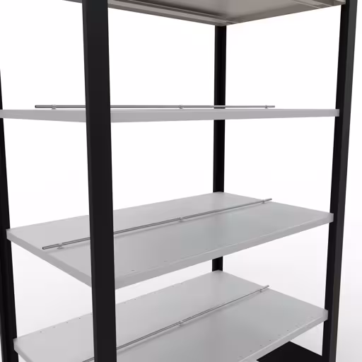 Afbeelding nr. 11 van het artikel, kantoorrekken, insteeksysteem MULTIplus150, 2000 x 1000 x 600 mm, 6 planken, met middenaanslag, zwart/lichtgrijs uit de productgroep kantoorrekken van Schulte Lagertechnik