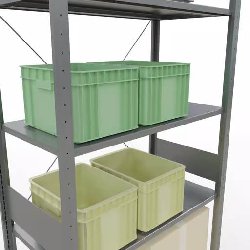 Basisplank, legbord, insteeksysteem MULTIplus85, 3000 x 1000 x 500 mm, 7 legborden, verzinkt van het merk Schulte Lagertechnik uit het assortiment insteeksysteem