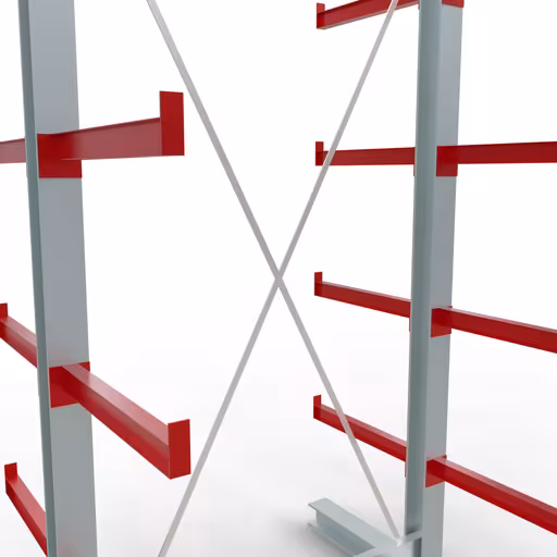 K 3000 compleet legbord, dubbelzijdig, 2500 x 1300 x 600 mm, RAL 7001 / RAL 3000, 5 opslagniveaus van Schulte Lagertechnik uit het assortiment draagarmstellingen