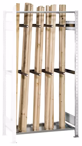 Aanbouwrekken, langgoedrek MULTIplus150, 2000 x 1000 x 500 mm, verzinkt, 1 legbord, met 2 universele sets met elk 4 verdeelbuizen van Schulte Lagertechnik uit het assortiment legbordstellingen