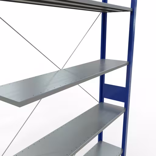 Aanbouwrekken, legbordstellingen, insteeksysteem MULTIplus150, 3000 x 1300 x 300 mm, 7 legborden, RAL 5010 gentiaanblauw/verzinkt van Schulte Lagertechnik met artikelnr. 12737-130-B