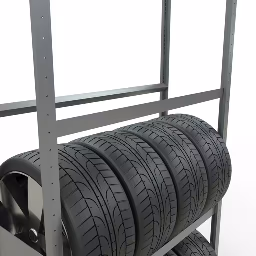 Figuur nr. 11 van het artikel basisrek, wielen-/bandenrek, 2750 x 1150 x 400 mm, verzinkt, 4 opslagniveaus met 150 kg vakbelasting per niveau uit de productgroep legbordstellingen van Schulte Lagertechnik
