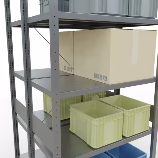 Basisplank, dubbele plank, stellingsysteem MULTIplus250, 3000 x 1000 x (2x500) mm, 2x7 planken, dwarsschoor, verzinkt van het merk Schulte Lagertechnik uit het rekkenassortiment