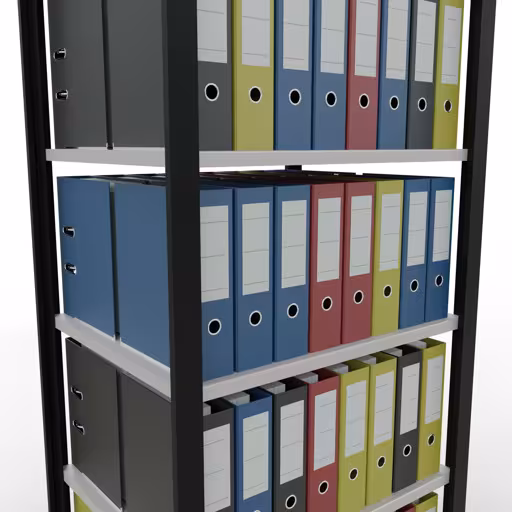 Afbeelding nr. 11 van het artikel, kantoorrekken, insteeksysteem MULTIplus150, 2000 x 750 x 600 mm, 6 planken, zonder middenaanslag, zwart/lichtgrijs uit de productgroep kantoorrekken van Schulte Lagertechnik