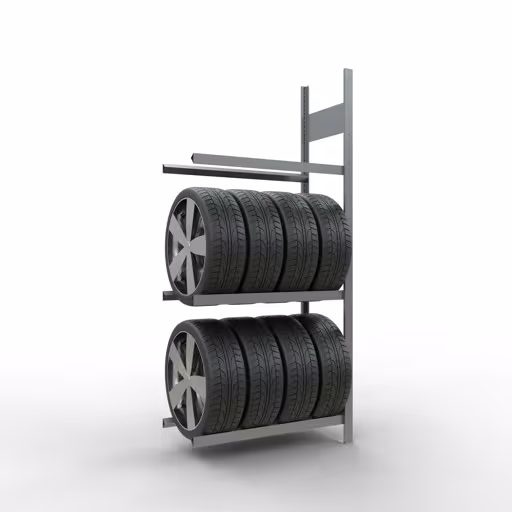 Figuur nr. 10 van het artikel aanbouwrek, wielen-/bandenrek, 2000 x 900 x 400 mm, verzinkt, 3 opslagniveaus met 150 kg vakbelasting per niveau uit de productgroep legbordstellingen van Schulte Lagertechnik.