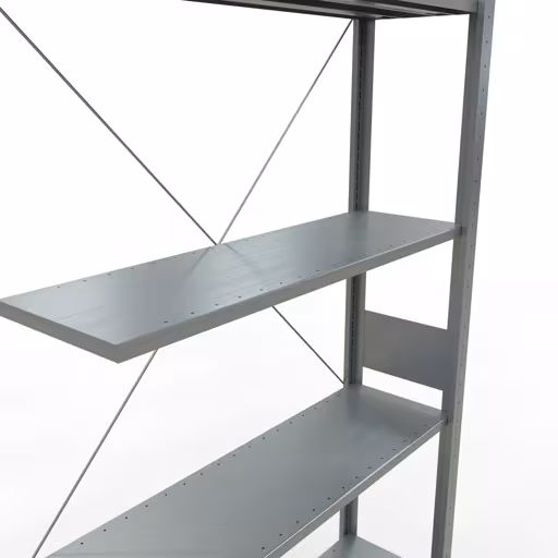 Productafbeelding nr. 14 van het artikel Aanbouwrekken, legbordstellingen, insteeksysteem MULTIplus150, 3000 x 1000 x 300 mm (HxBxD), 7 legborden, kruisschoor, verzinkt Figuur nr. 14 van het artikel aanbouwrekken, legbordstellingen, insteeksysteem MULTIplus150, 3000 x 1000 x 300 mm, 7 legborden, verzinkt uit de productgroep insteeksysteem van het merk Schulte Lagertechnik.