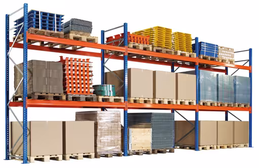 Palletstelling 3 velden van elk 2700 mm - 4000x1100mm, HxD, 18 staven (1500kg) van Schulte Lagertechnik met het artikelnr. 46807-N