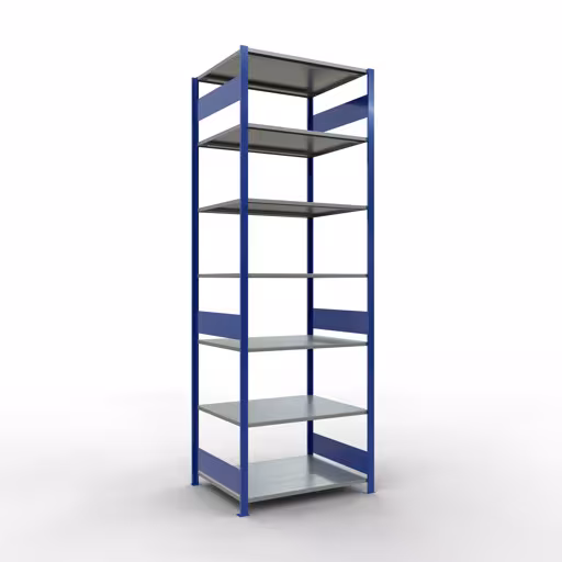 Extra afbeelding van het artikel Basisplank, legplank, insteeksysteem MULTIplus150, 3000 x 1000 x 800 mm, 7 legborden, RAL 5010 gentiaanblauw/verzinkt vanaf basisplank