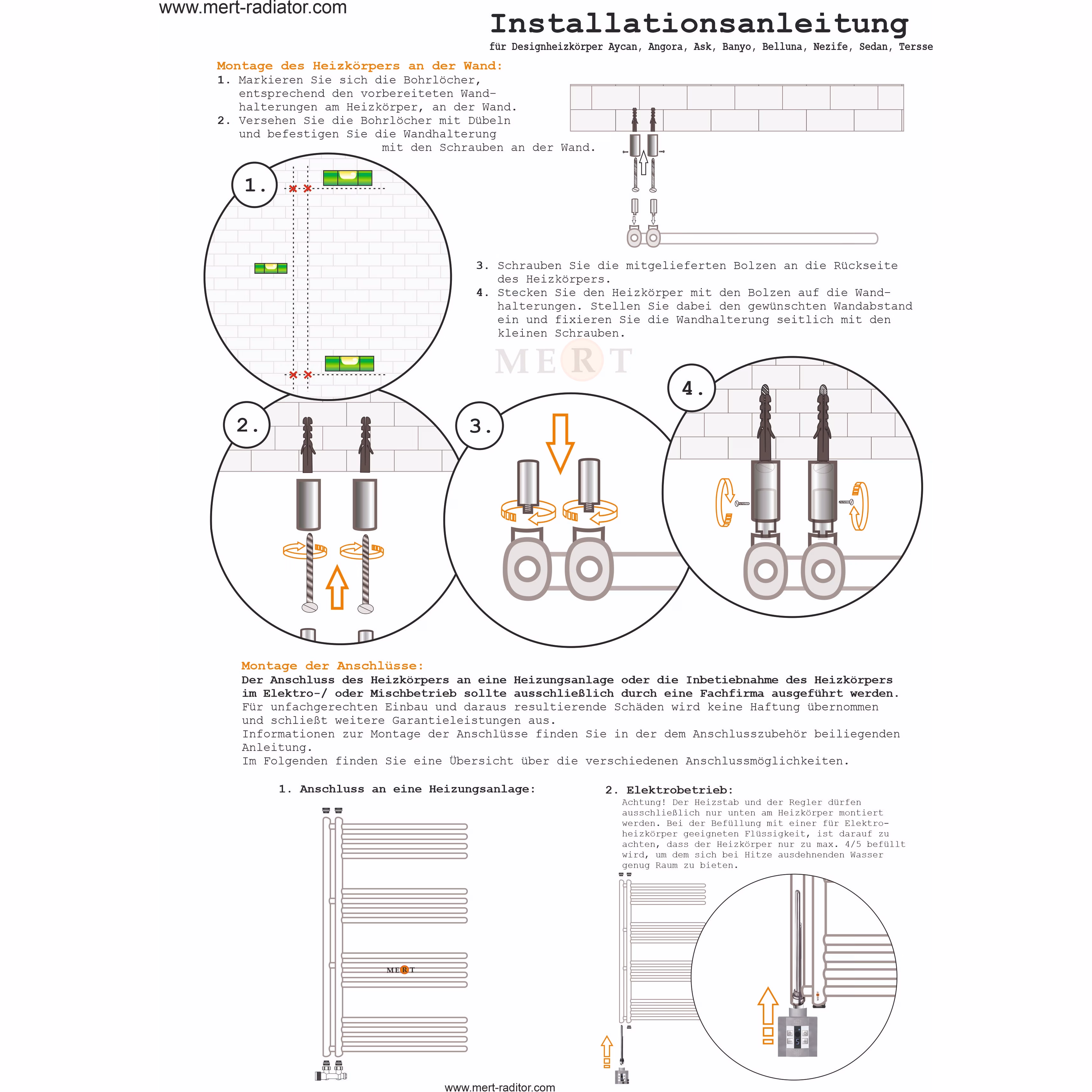 Mert Design badkamer radiator model Metire, zwart, 500x1150 mm