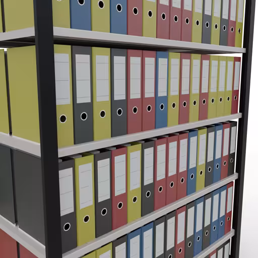 Extra afbeelding van het artikel Basisplank, kantoorrek, insteeksysteem MULTIplus150, 2300 x 1300 x 600 mm, 7 planken, lengtestangen, zonder middenaanslag, zwart/lichtgrijs uit insteeksysteem