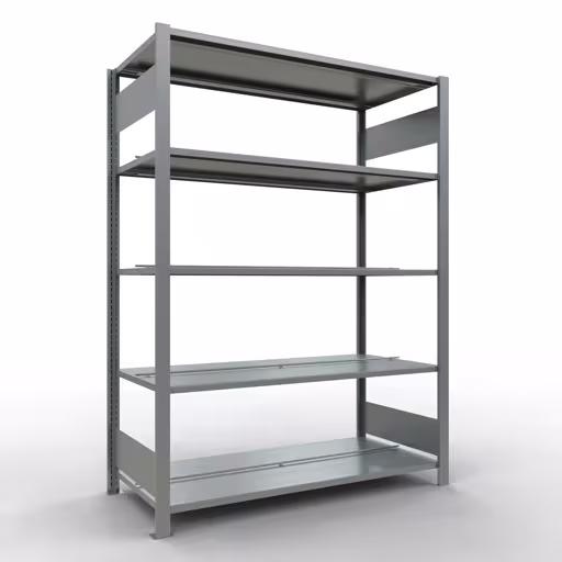 Afbeelding nr. 12 van het artikel, kantoorrekken, insteeksysteem MULTIplus150, 1800 x 1300 x 600 mm, 5 legborden, verzinkt, met middenaanslag uit de productgroep kantoorrekken van Schulte Lagertechnik