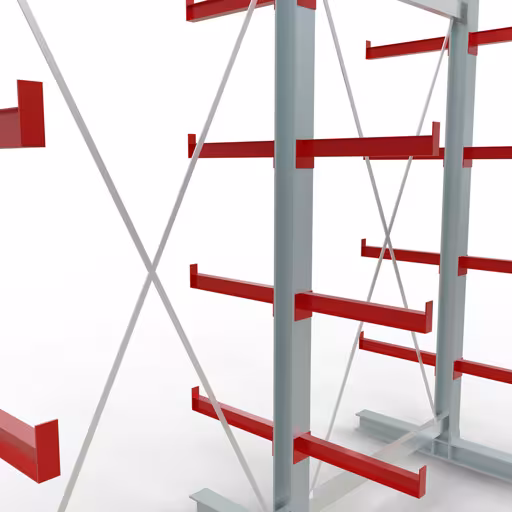 K 3000 compleet legbord, dubbelzijdig, 2500 x 2600 x 500 mm, RAL 7001 / RAL 3000, 5 opslagniveaus van Schulte Lagertechnik uit het assortiment draagarmstellingen