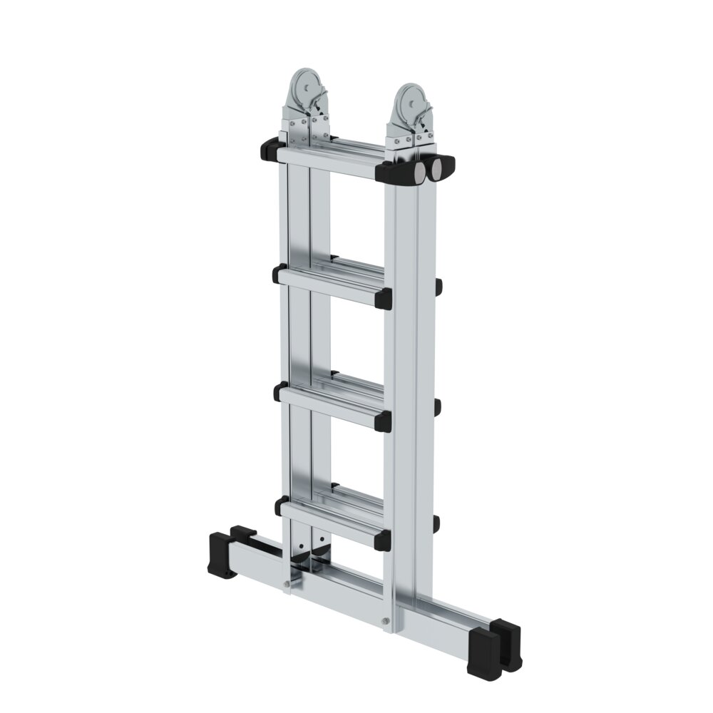 Munk 4-delige telescopische ladder met 4x4 sport dwarsbalk