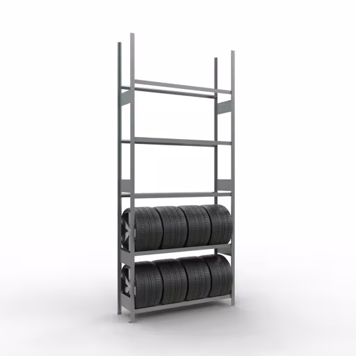Figuur nr. 11 van het artikel basisrek, wielen-/bandenrek, 3500 x 1500 x 400 mm, verzinkt, 5 opslagniveaus met 150 kg vakbelasting per niveau uit de productgroep legbordstellingen van Schulte Lagertechnik
