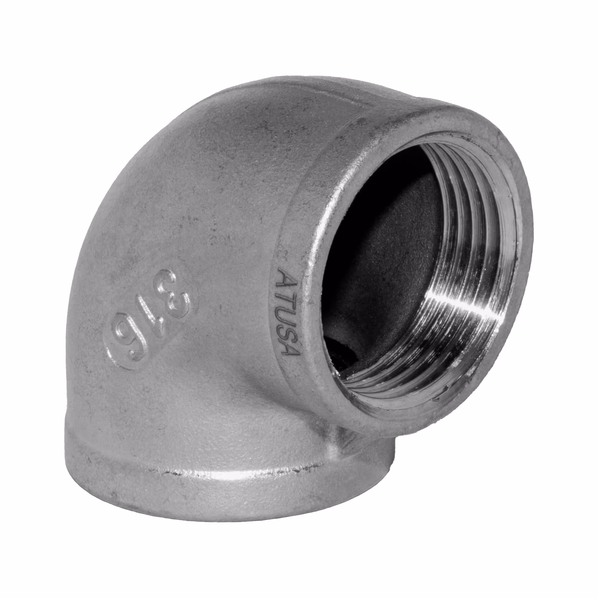 RVS hoek i/i nr. 90, 1/2 inch (AISI 316) / PN16 van Atusa RVS hoek i/i nr. 90, 1/2 inch (AISI 316) / PN16 uit de categorie RVS schroefdraadfittingen met artikelnr. I090L003