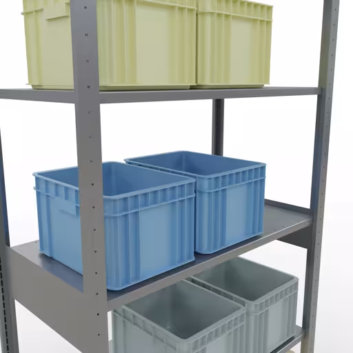 Basisplank, legbord, insteeksysteem MULTIplus150, 2500 x 1000 x 500 mm, 6 legborden, lengtestangen, verzinkt van Schulte Lagertechnik uit de categorie insteeksysteem