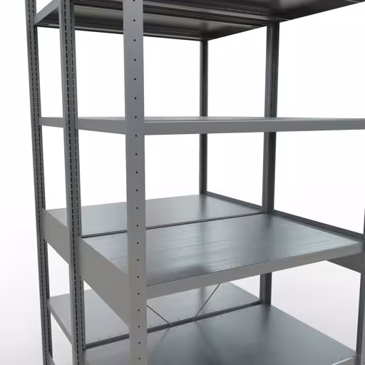 Basisplank, dubbele plank, legplank-insteeksysteem MULTIplus250, 2500 x 1000 x (2x600) mm, 2x6 legborden, kruisschoor, verzinkt van Schulte Lagertechnik met artikelnr. 14261-G