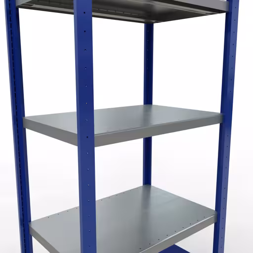 Figuur nr. 12 van het artikel basisrek, legbord, insteeksysteem MULTIplus250, 2000 x 750 x 500 mm, 5 legborden, lengtestangen, RAL 5010 gentiaanblauw/verzinkt/verzinkt uit de insteeksysteem productgroep van Schulte Lagertechnik.