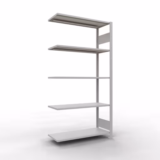 Extra afbeelding van het artikel Aanbouwplank, legplank, insteeksysteem MULTIplus150, 2000 x 1000 x 400 mm, 5 legborden, RAL 7035 lichtgrijs vanaf opzetplank