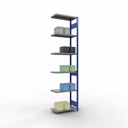 Afbeelding nr. 13 van het artikel aanbouwrekken, stellingrekken, insteeksysteem MULTIplus250, 3000 x 750 x 400 mm, 7 legborden, lengtestangen, RAL 5010 gentiaanblauw/verzinkt/verzinkt uit de productgroep insteeksysteem van Schulte Lagertechnik