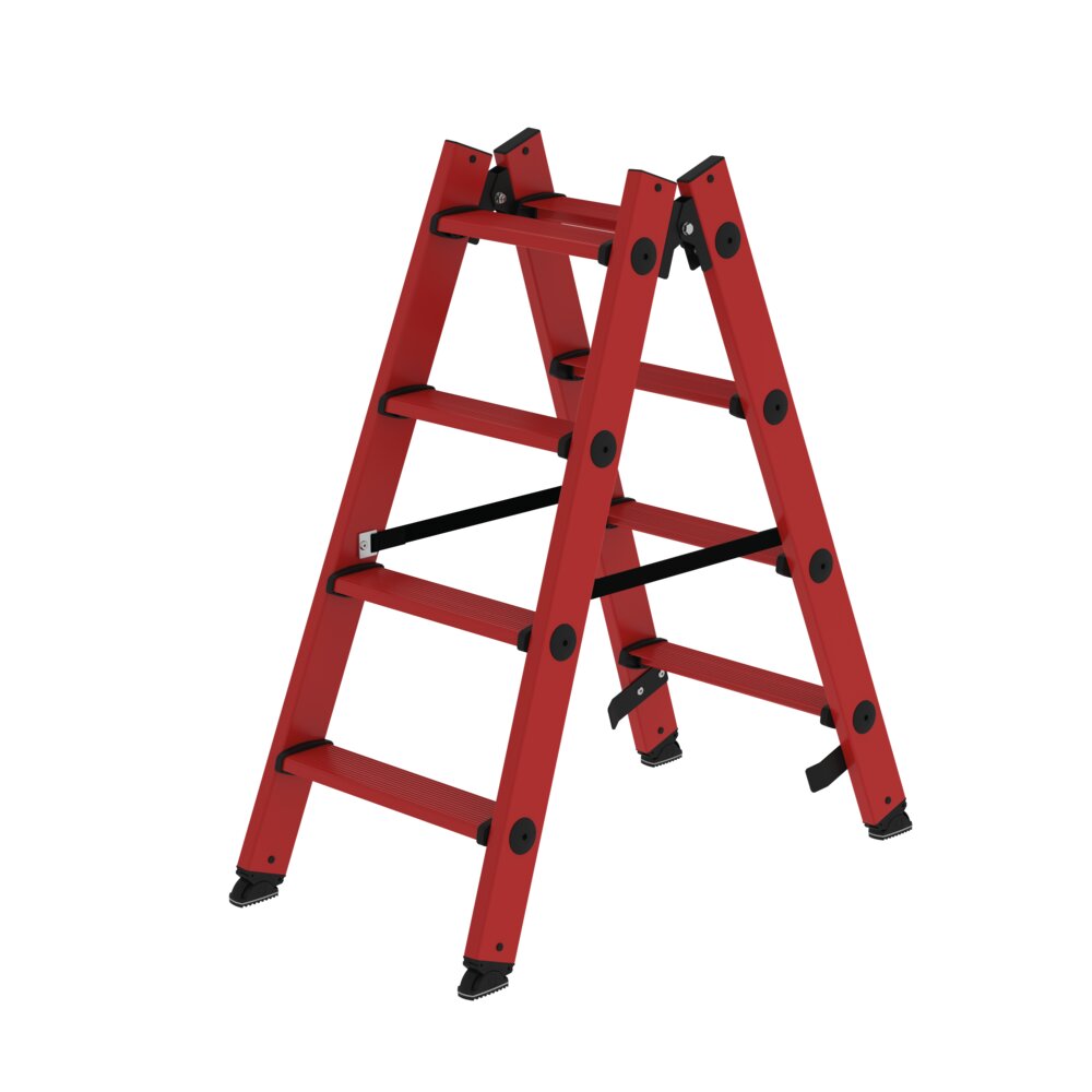Munk trapladder, van beide zijden toegankelijk, GRP, 2x4 treden, van Günzburger Steigtechnik Munk trapladder, aan beide zijden toegankelijk, gemaakt van GRP (glasvezelversterkte kunststof), uit de categorie trapladders, artikelnummer 034208