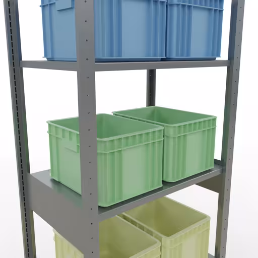 Productafbeelding nr. 7 van het artikel basisrek, legbord, insteeksysteem MULTIplus150, 2500 x 750 x 500 mm, 6 legborden, verzinkt uit het insteeksysteem assortiment van Schulte Lagertechnik