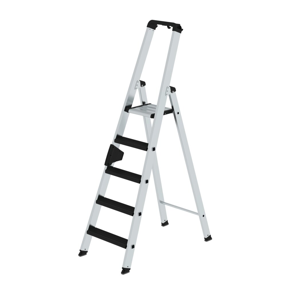 Munk trapladder, enkelzijdige toegang met kliksysteem, 5 treden van Günzburger Steigtechnik Munk trapladder, enkelzijdige toegang, met kliksysteem voor ontspanning, uit de categorie trapladders, artikelnummer 042105